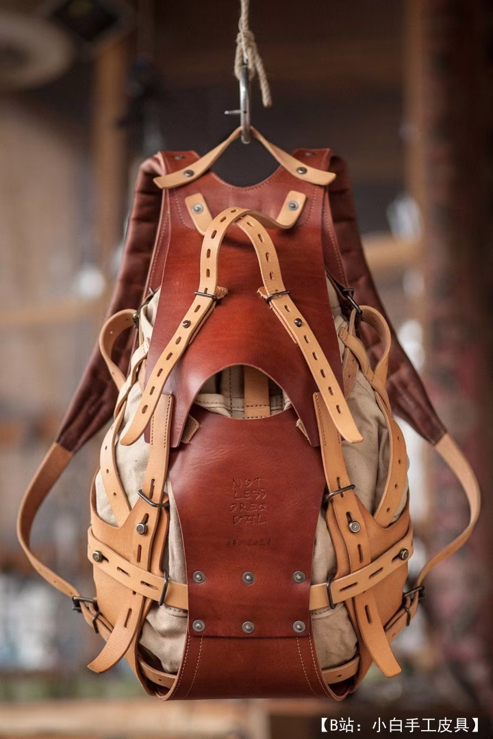notlessorequal 的免费皮革背包版型 - 1