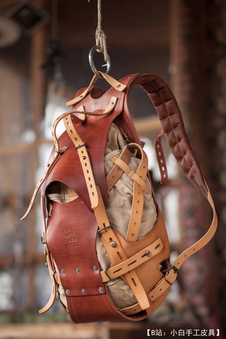 notlessorequal 的免费皮革背包版型 - 2
