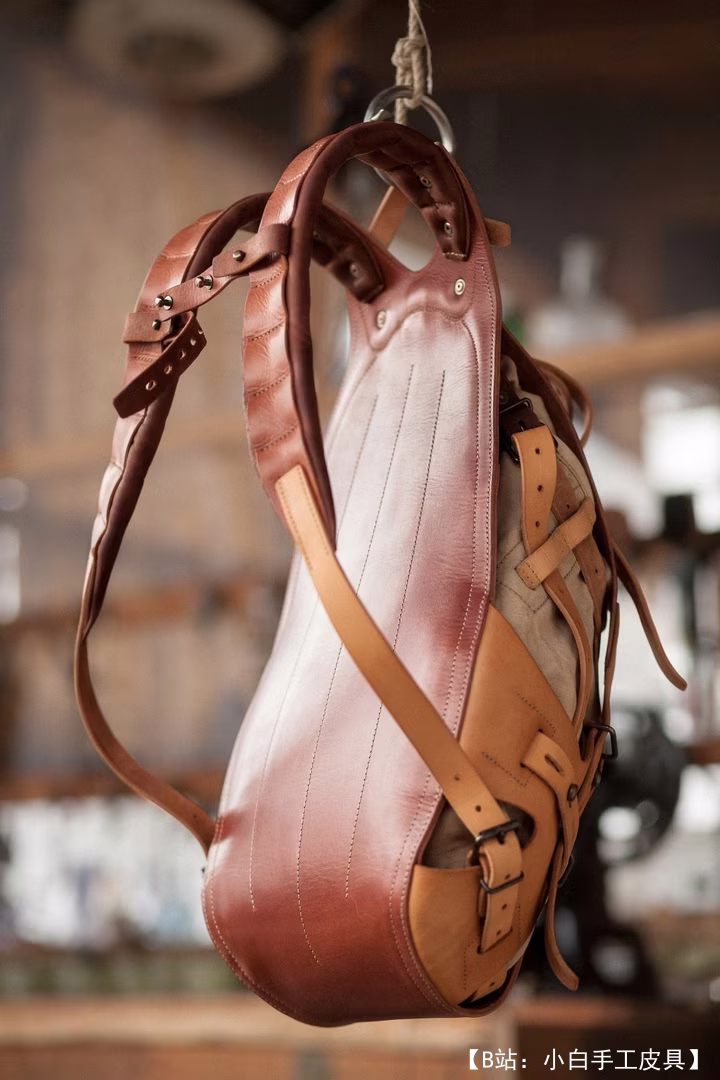 notlessorequal 的免费皮革背包版型 - 4