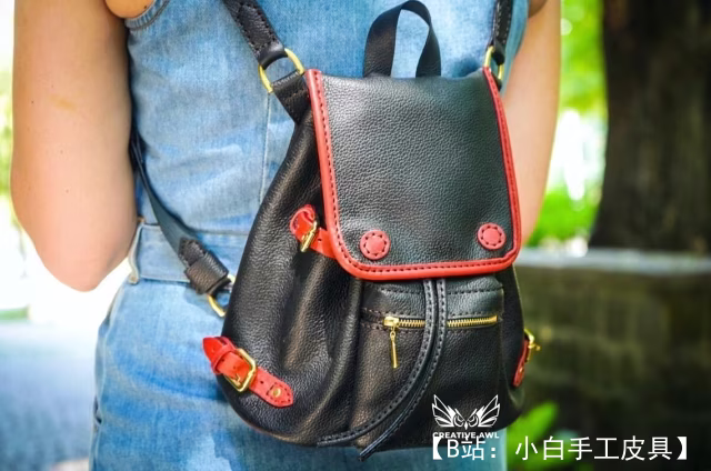 LeatherHubPatterns 提供的免费铆钉背包版型 - 7