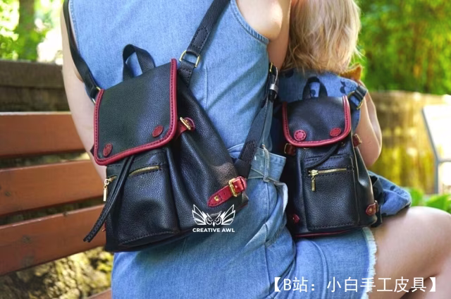 LeatherHubPatterns 提供的免费铆钉背包版型 - 9