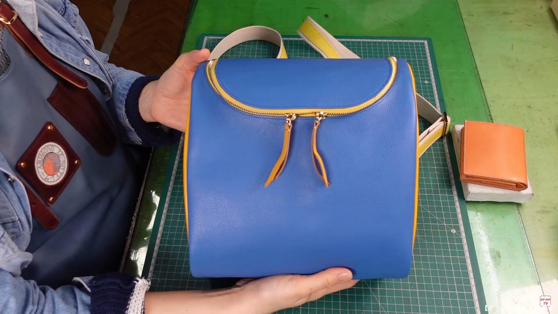 免费ZE-NO电视皮革背包版型 - 1