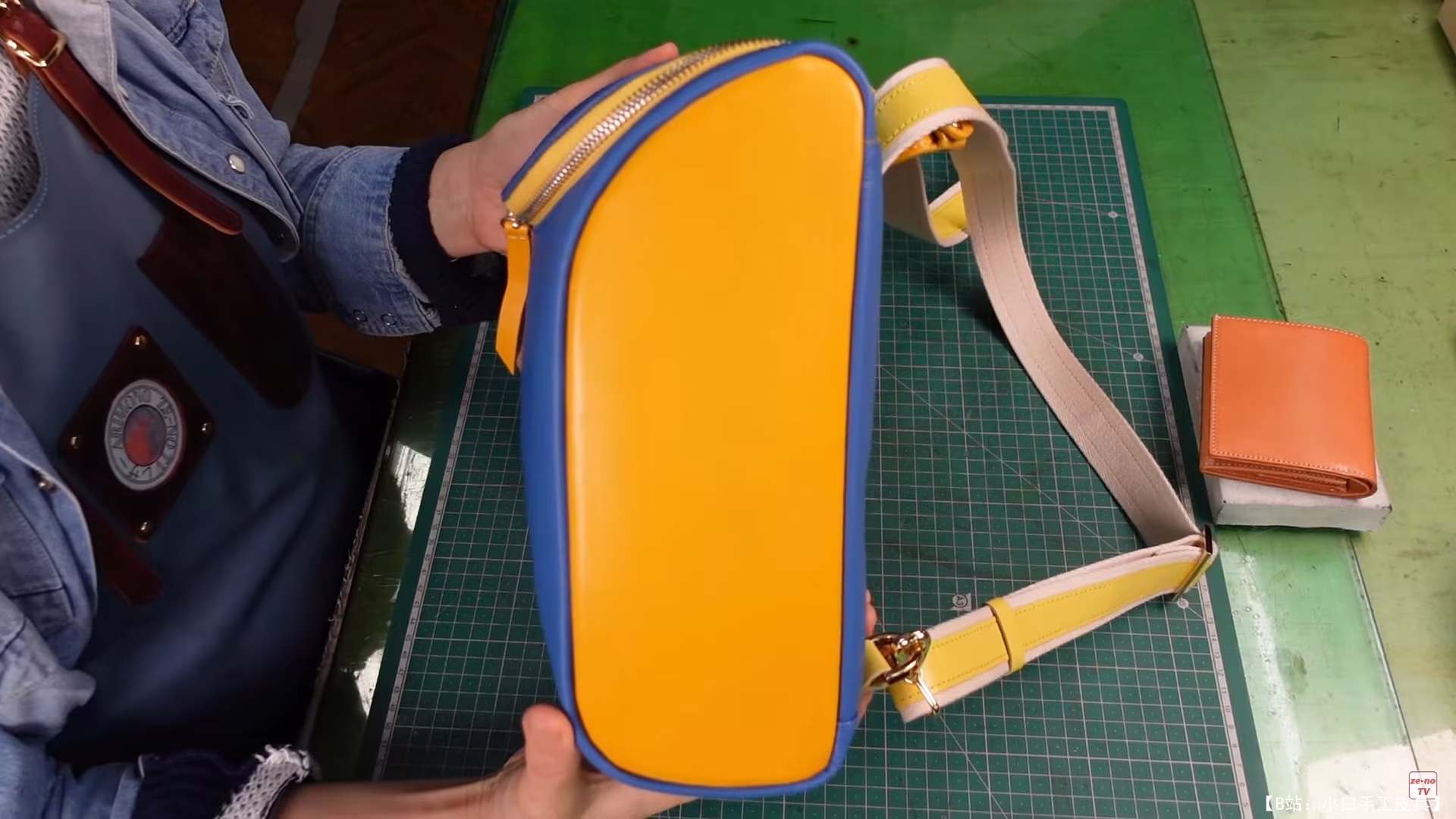 免费ZE-NO电视皮革背包版型 - 2