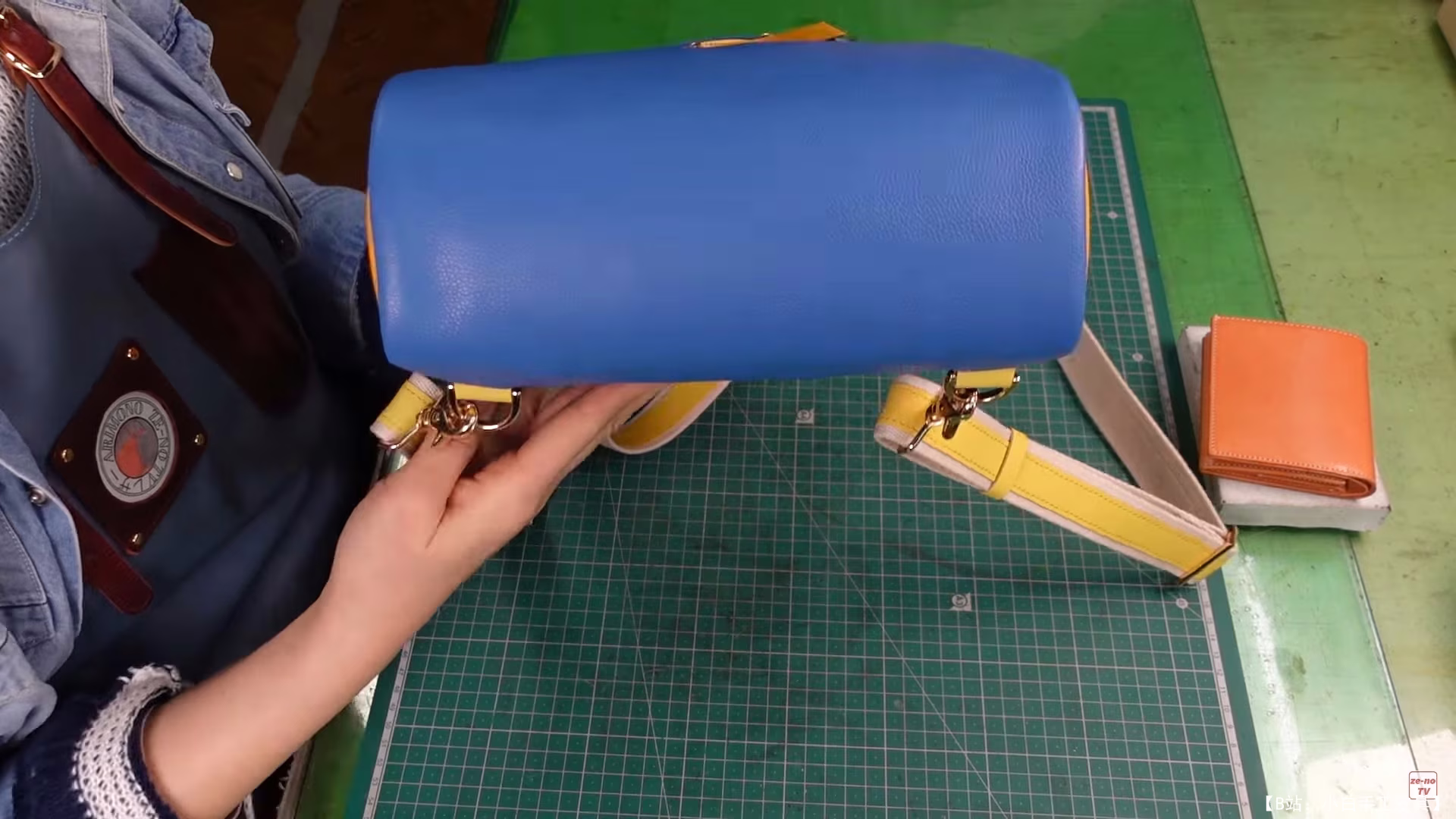 免费ZE-NO电视皮革背包版型 - 3