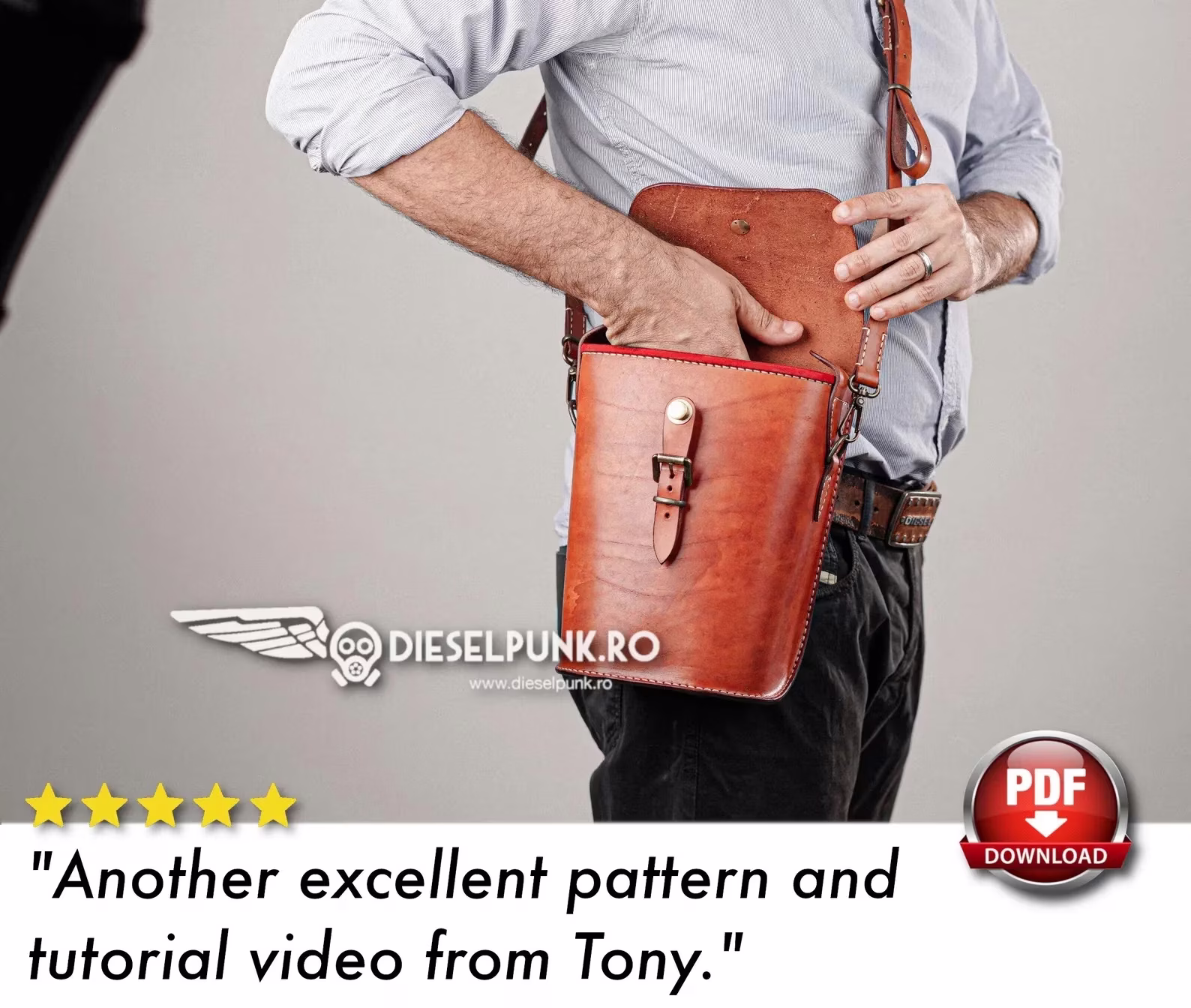 DieselpunkRo 版型斜挎包背包 - 4