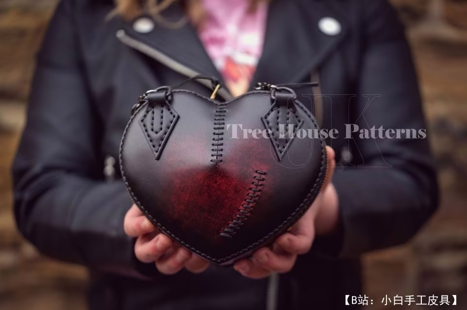 TreeHousePatternUK 提供的免费心形袋版型 - 1