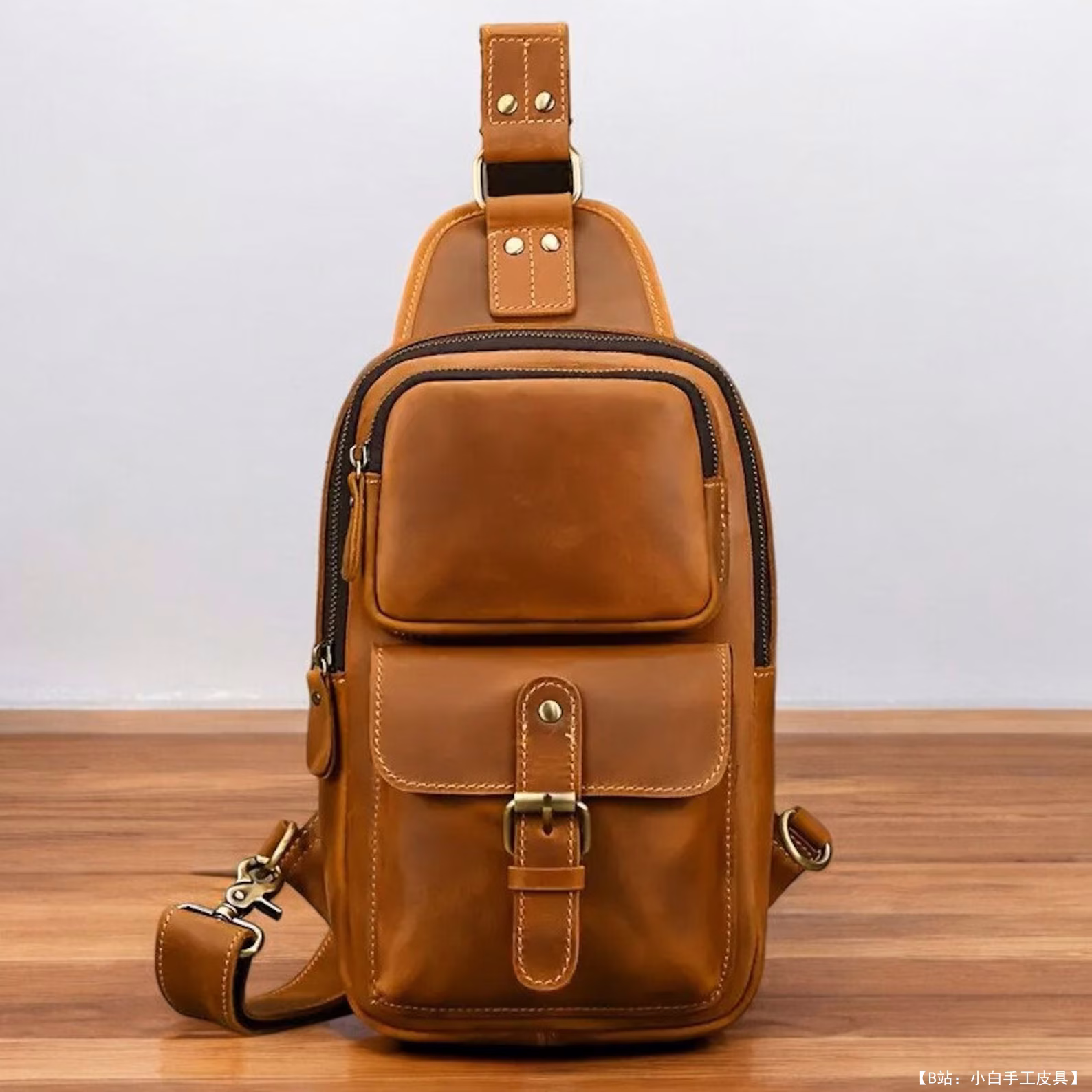 免费皮革单肩包版型 3 由 FloresPatterns 设计 - 3