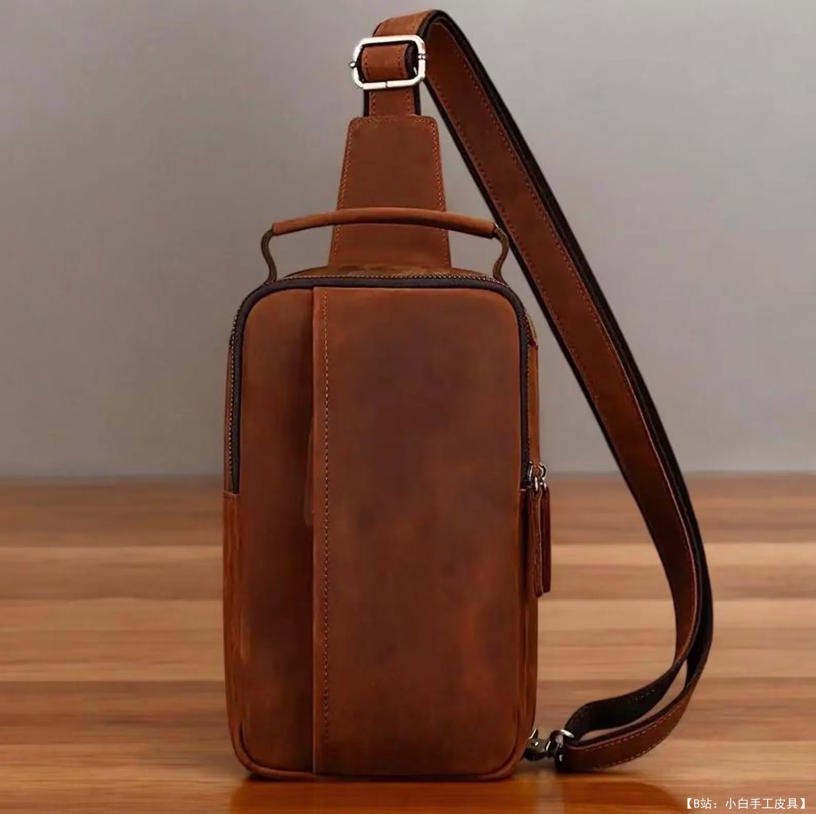 免费皮革单肩包版型 6 由 FloresPatterns 设计 - 2