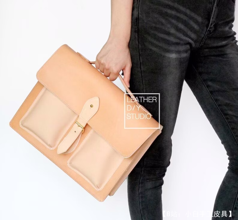 Leather DIY Studio 提供的免费邮差包版型 #10 - 5