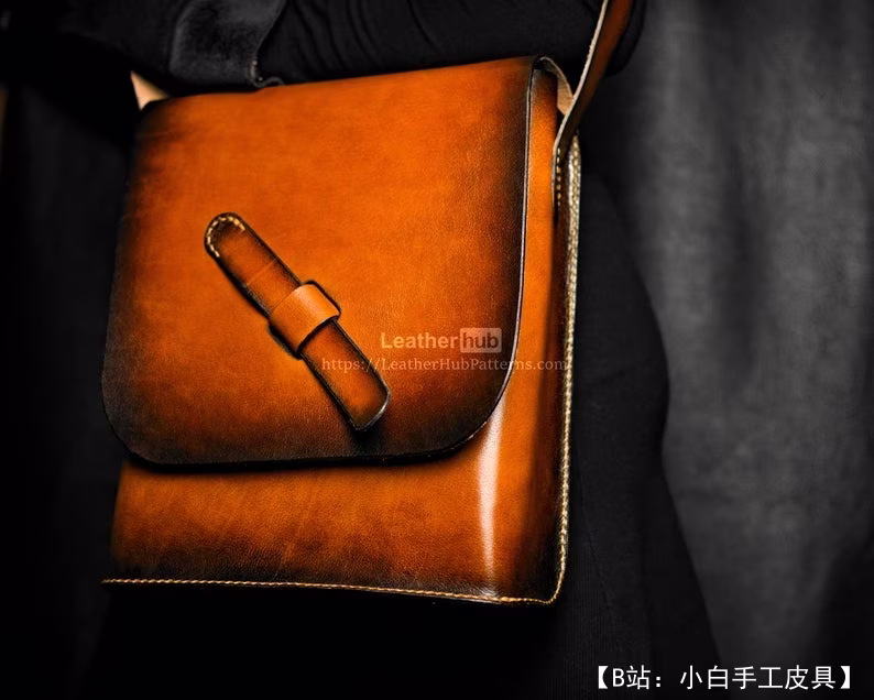 LeatherHub 提供的免费邮差包版型 - 3