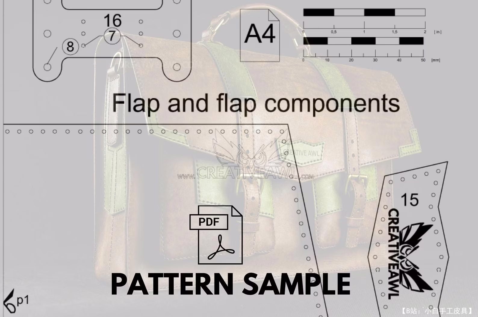 Creative awl 提供的免费版型公文包笔记本电脑包 - 7