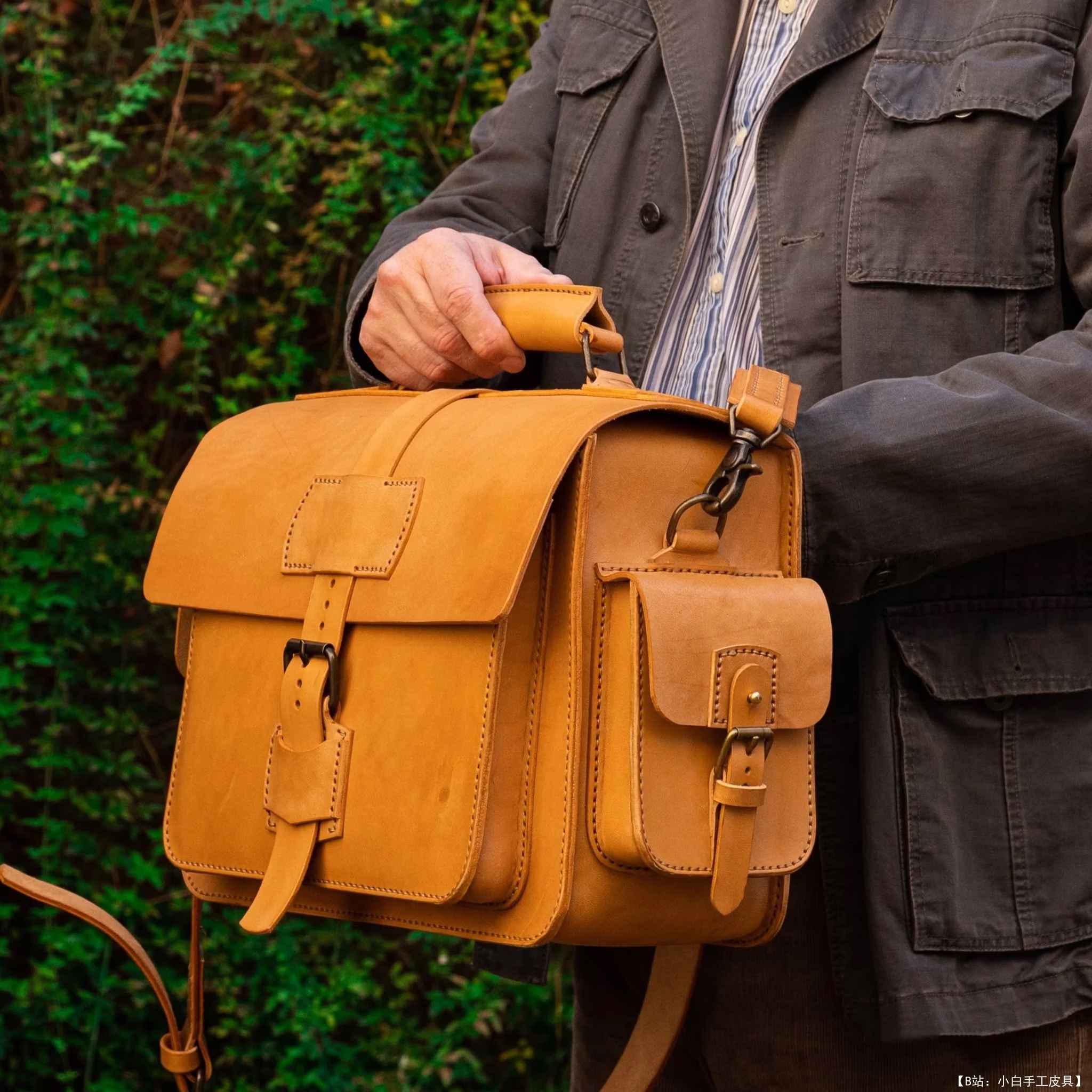 VasileandPavel 免费版型 Carter 皮革邮差包 - 2