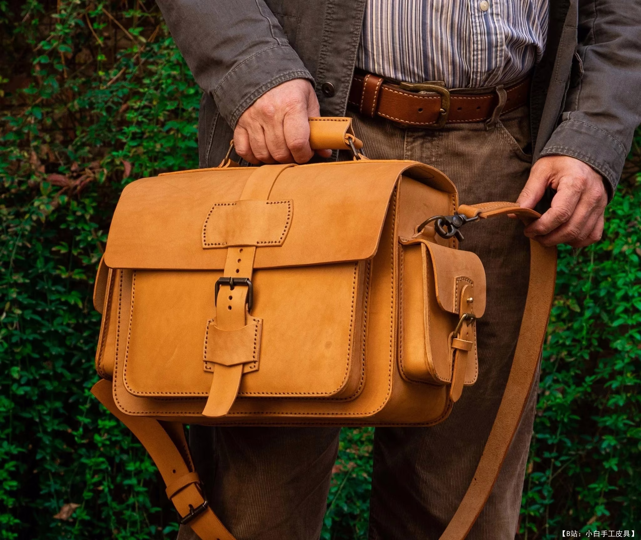 VasileandPavel 免费版型 Carter 皮革邮差包 - 7