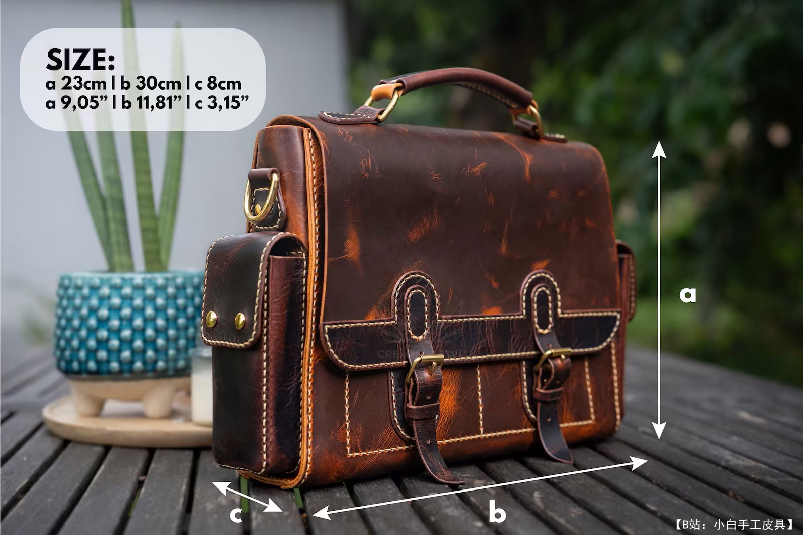 由 Creative Awl 设计的免费版型 Chudlay 公文包 - 5