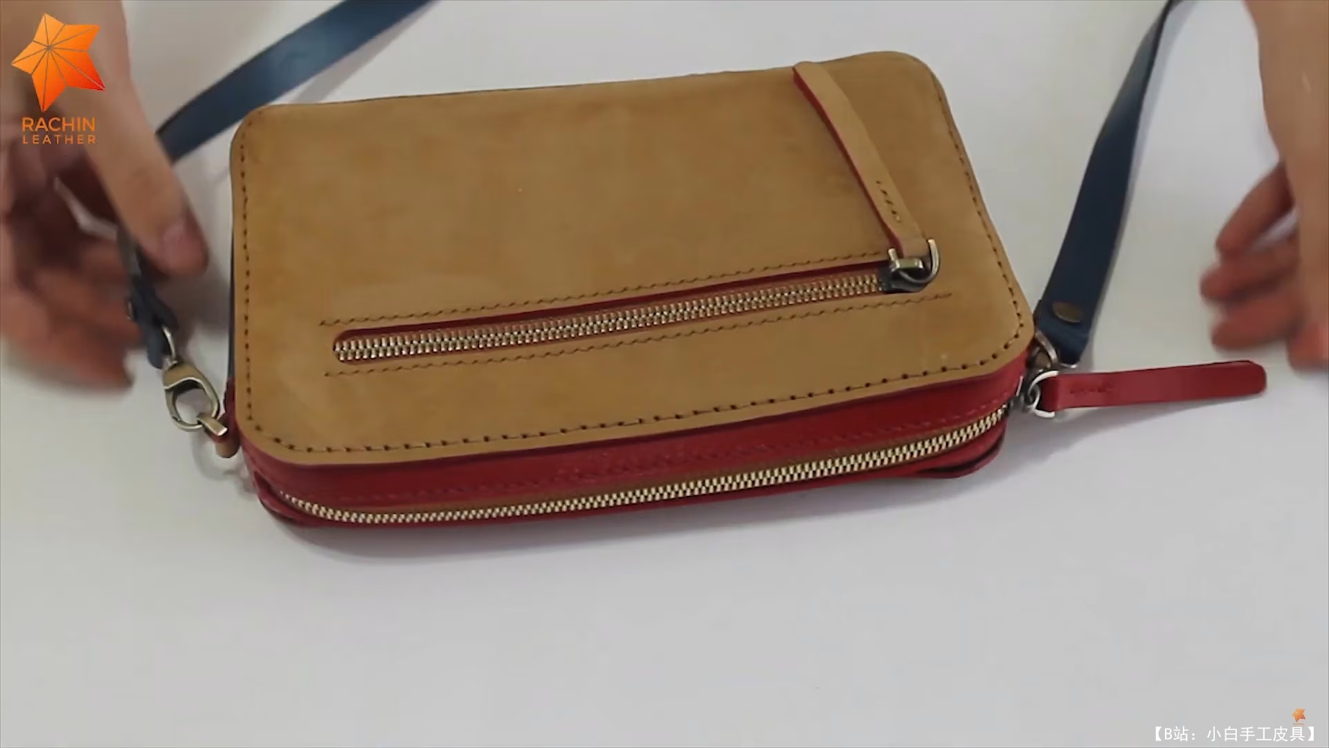 Rachin Leather 免费版型斜挎包 FANNY PACK - 4