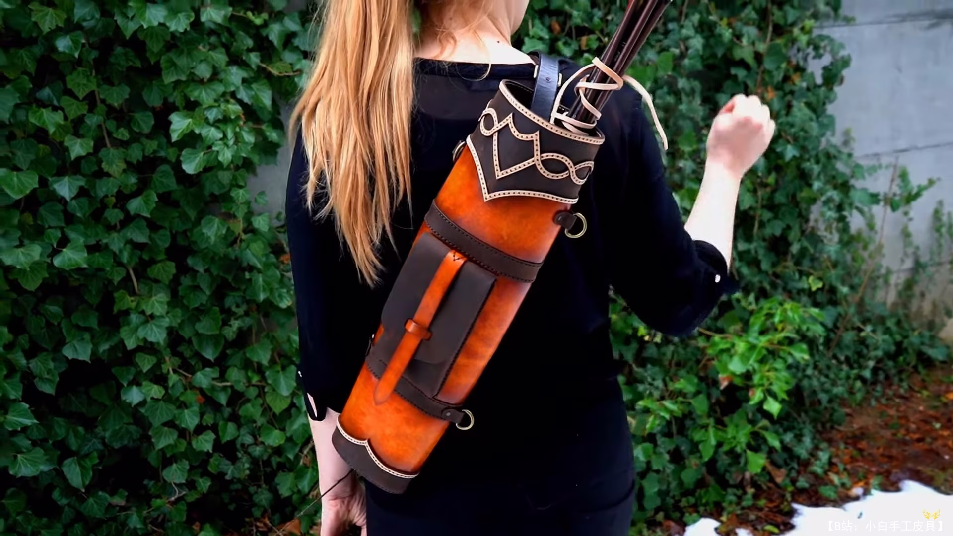 创意 Awl 设计的免费版型皮革弓箭手箭袋 - 2