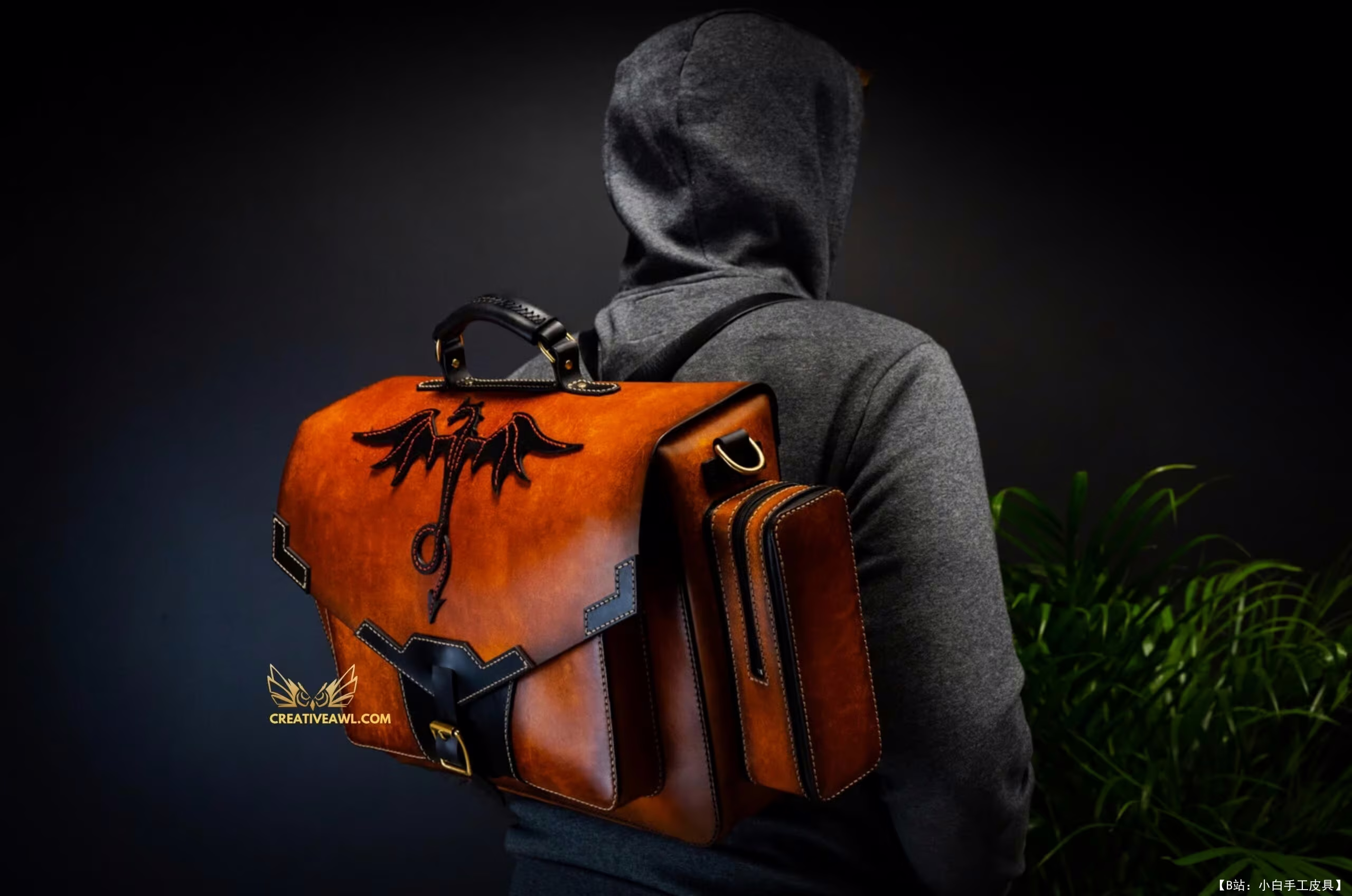 Creative Awl 的免费版型皮革野兽包 - 2