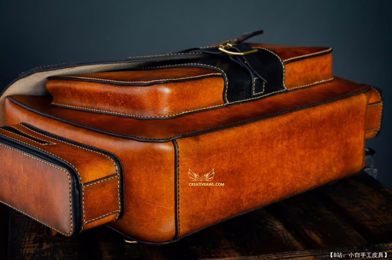 Creative Awl 的免费版型皮革野兽包 - 8