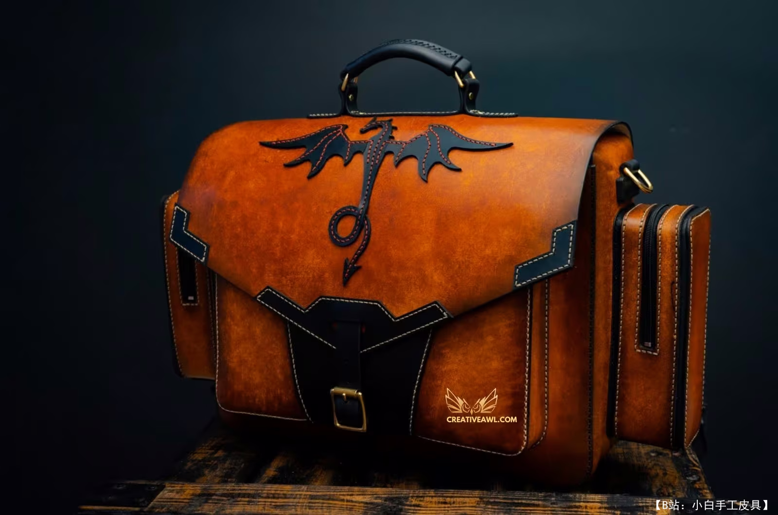 Creative Awl 的免费版型皮革野兽包 - 11
