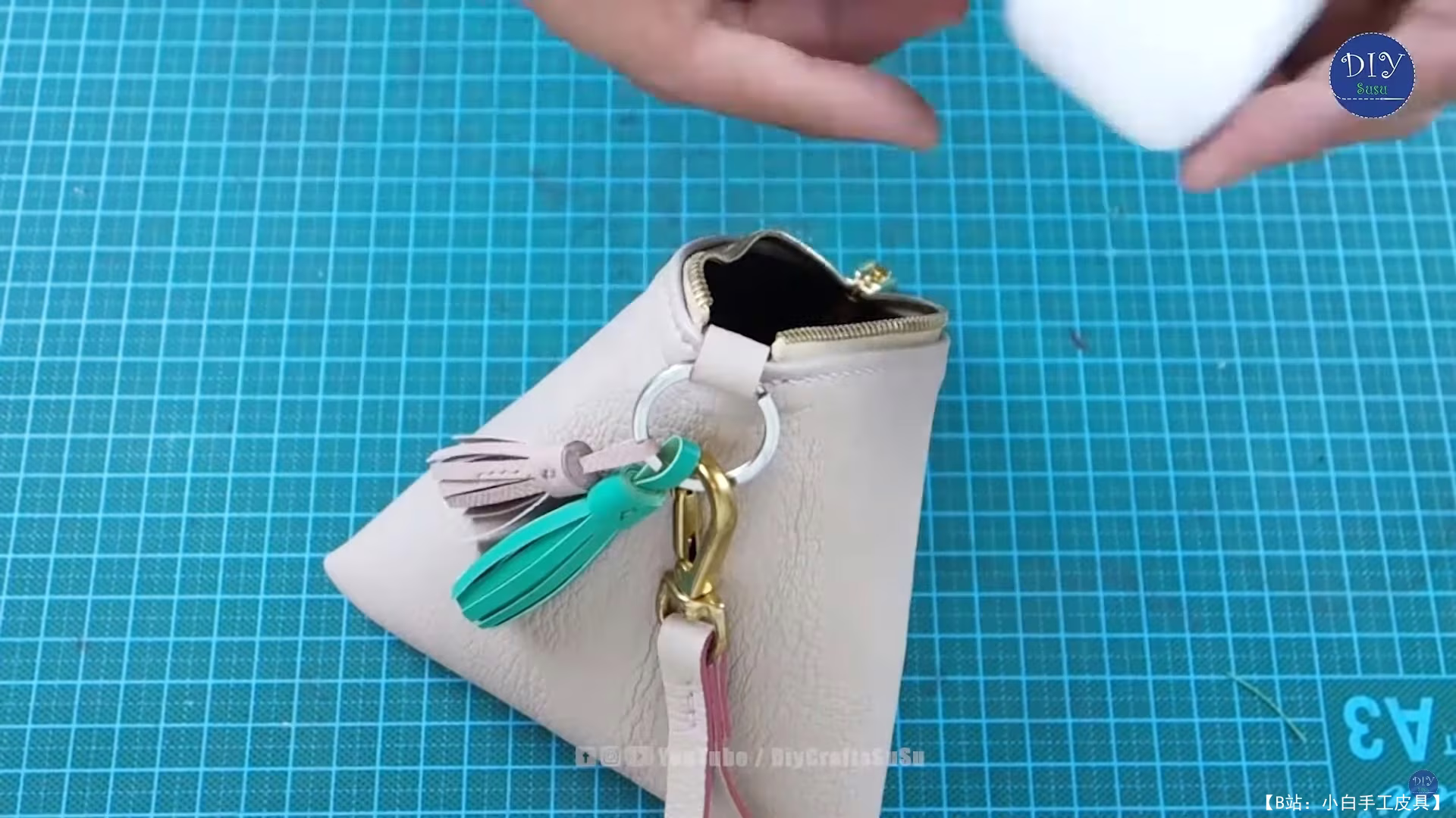 DIY Crafts SuSu 的免费版型皮革三角形手提包 - 2