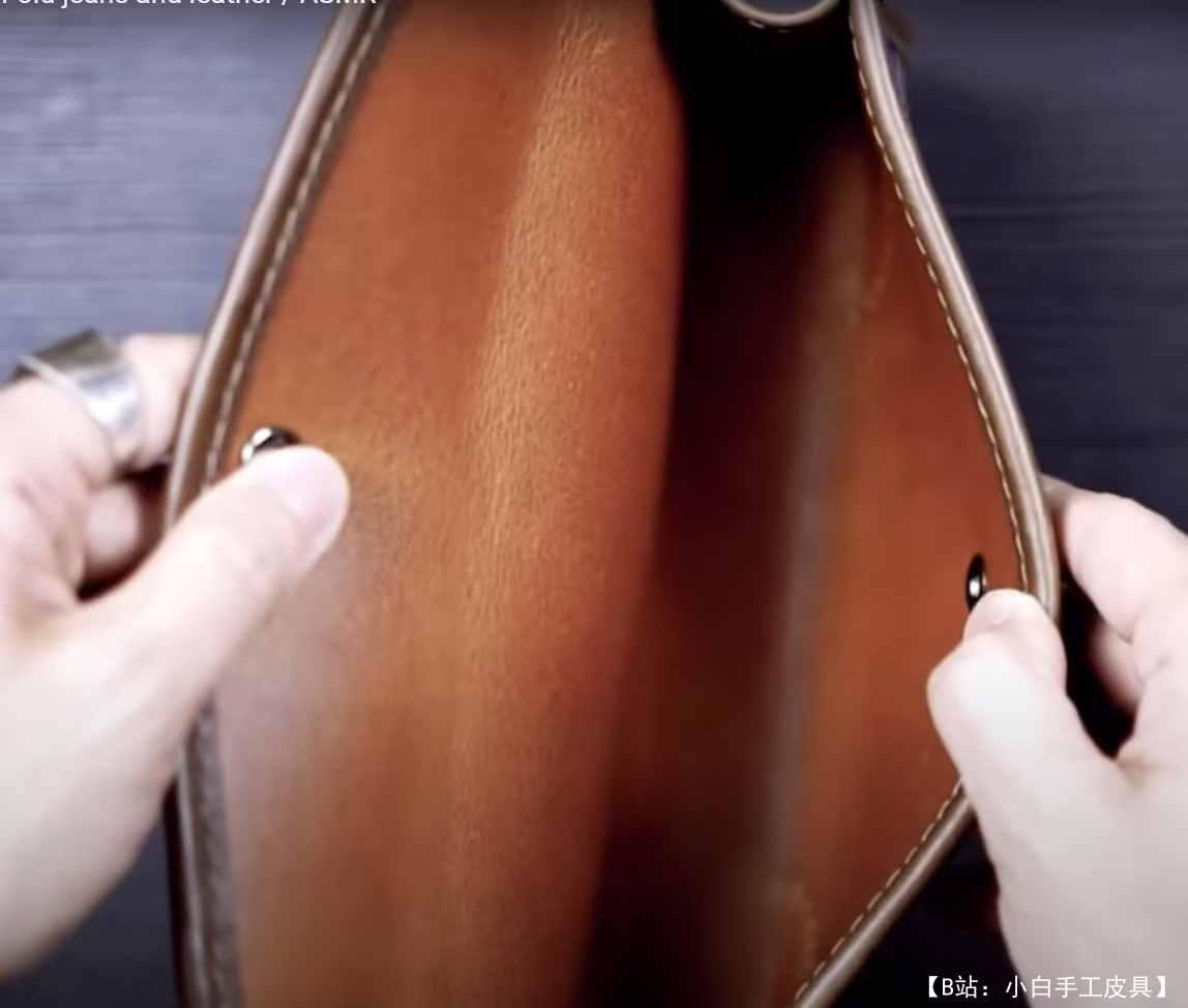 用旧牛仔裤和皮革制作手提包的免费版型 - 2