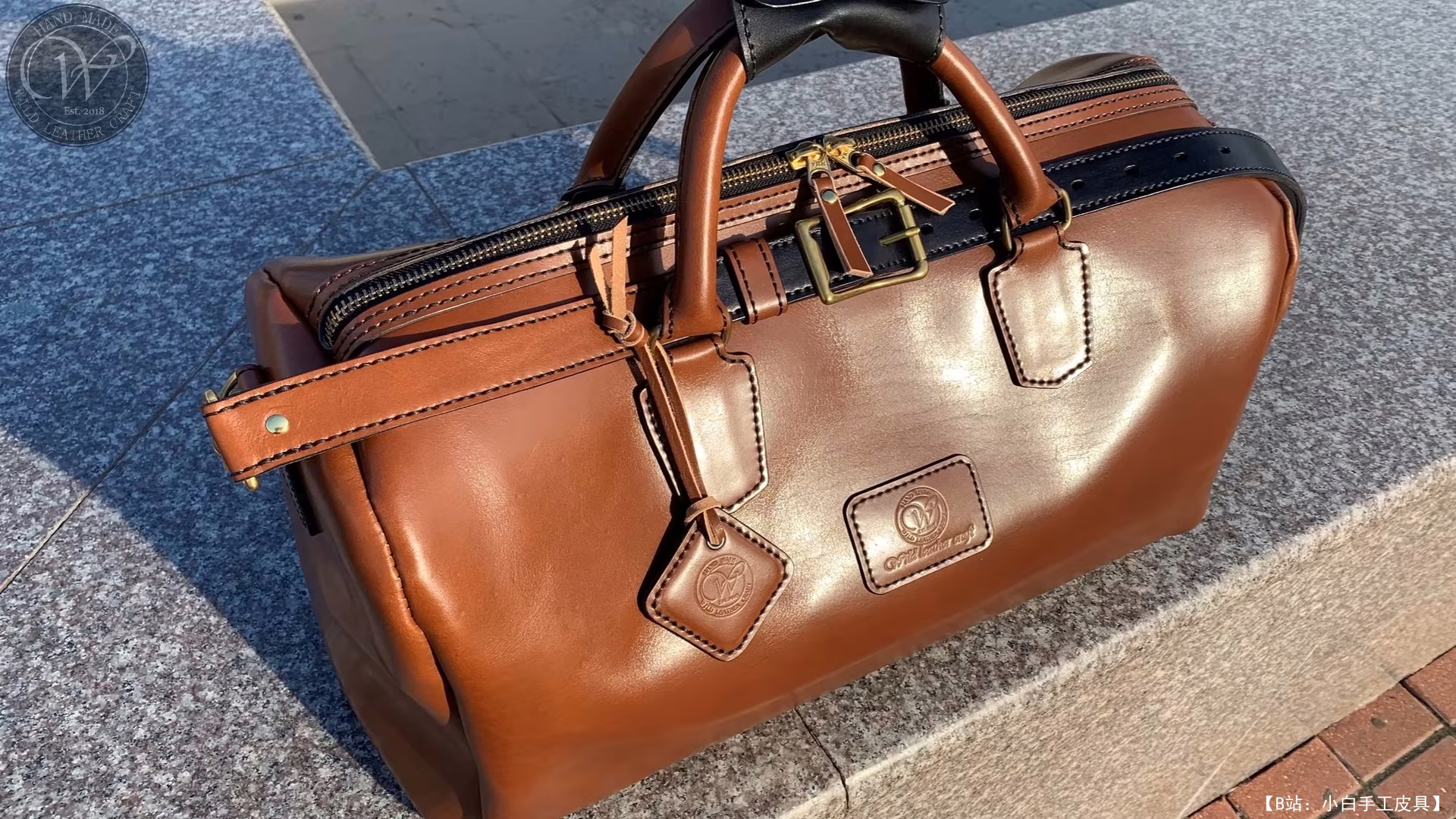 野生皮革工艺旅行包的免费版型 - 2