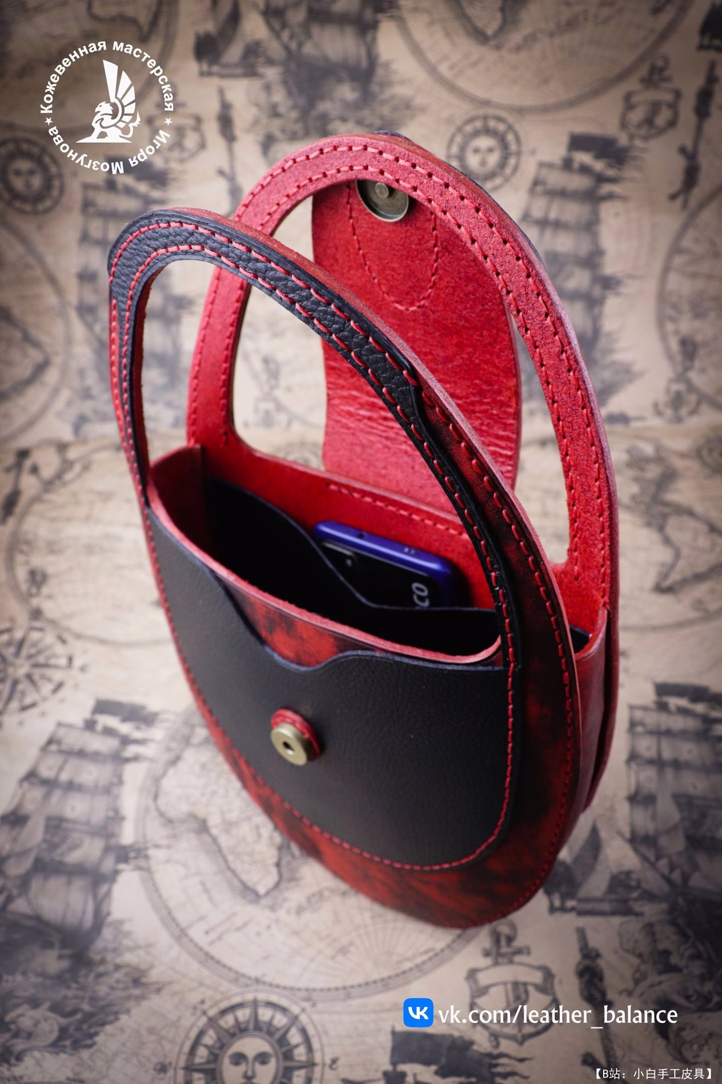 OLIVA Leather Craft 免费版型椭圆形包 - 7