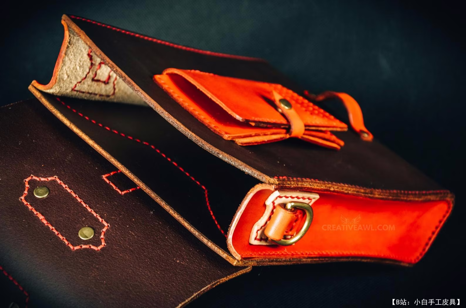 Creative Awl 提供的免费版型皇家斜挎包 - 4