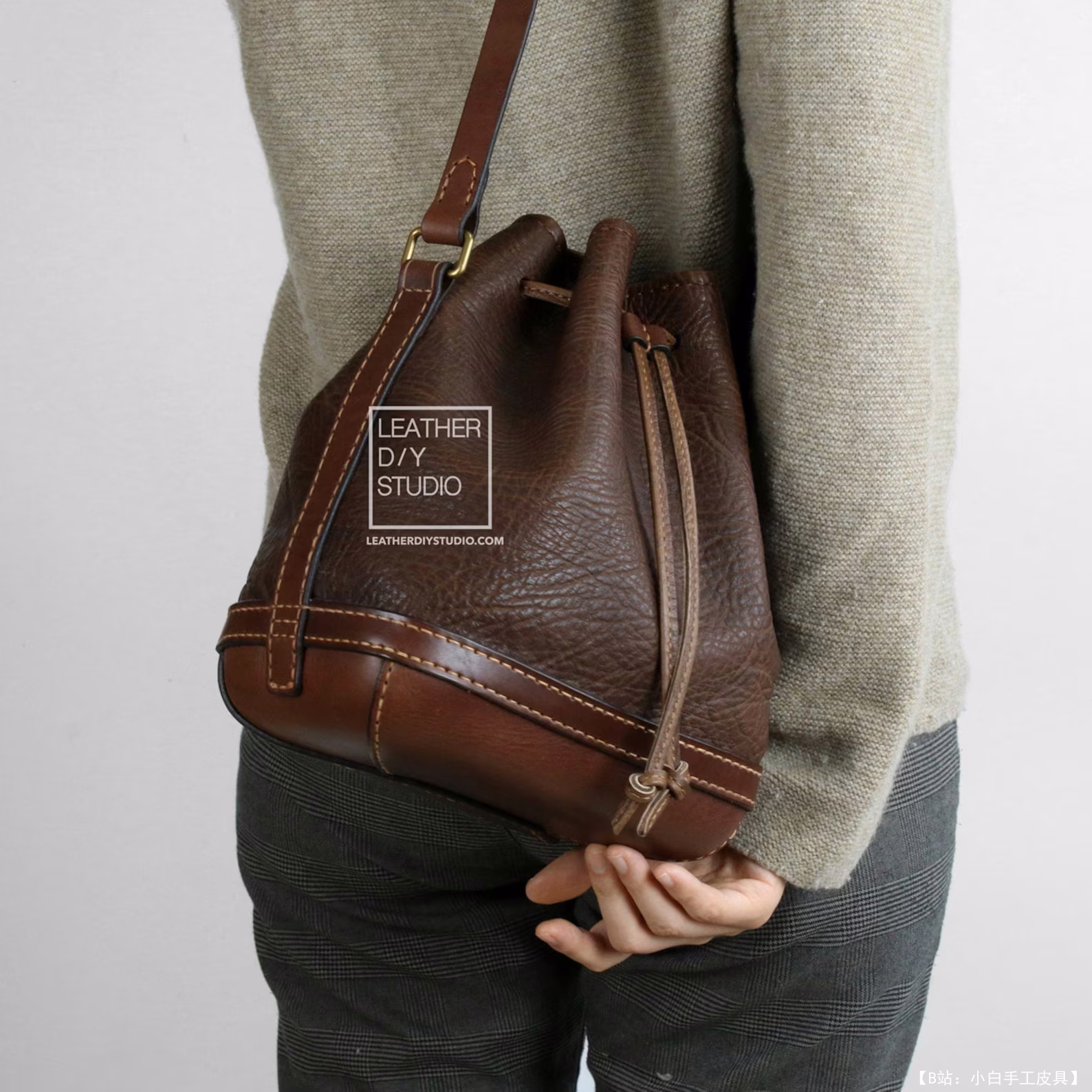 Leather DIY Studio 的免费版型单肩包 #59 - 3