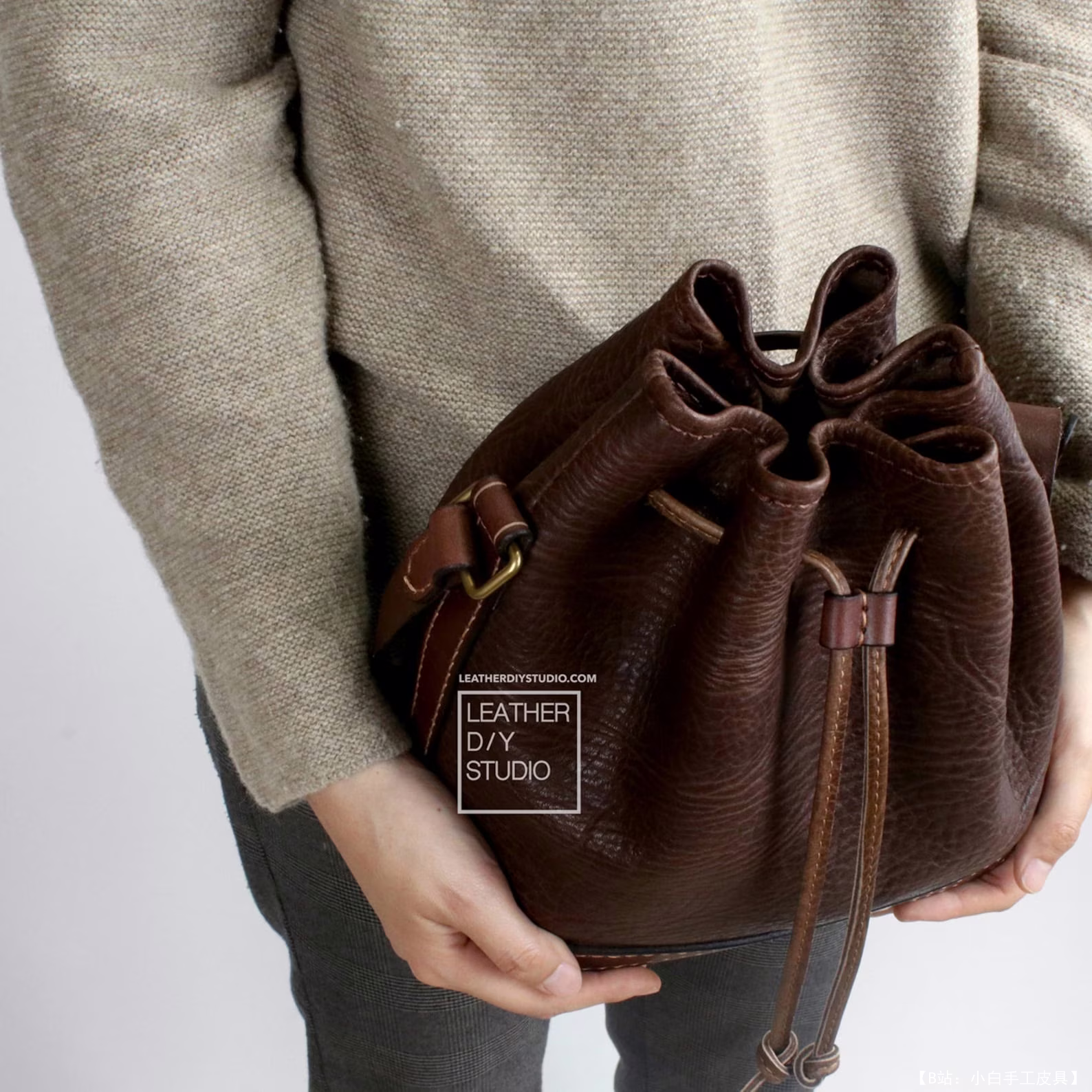 Leather DIY Studio 的免费版型单肩包 #59 - 5