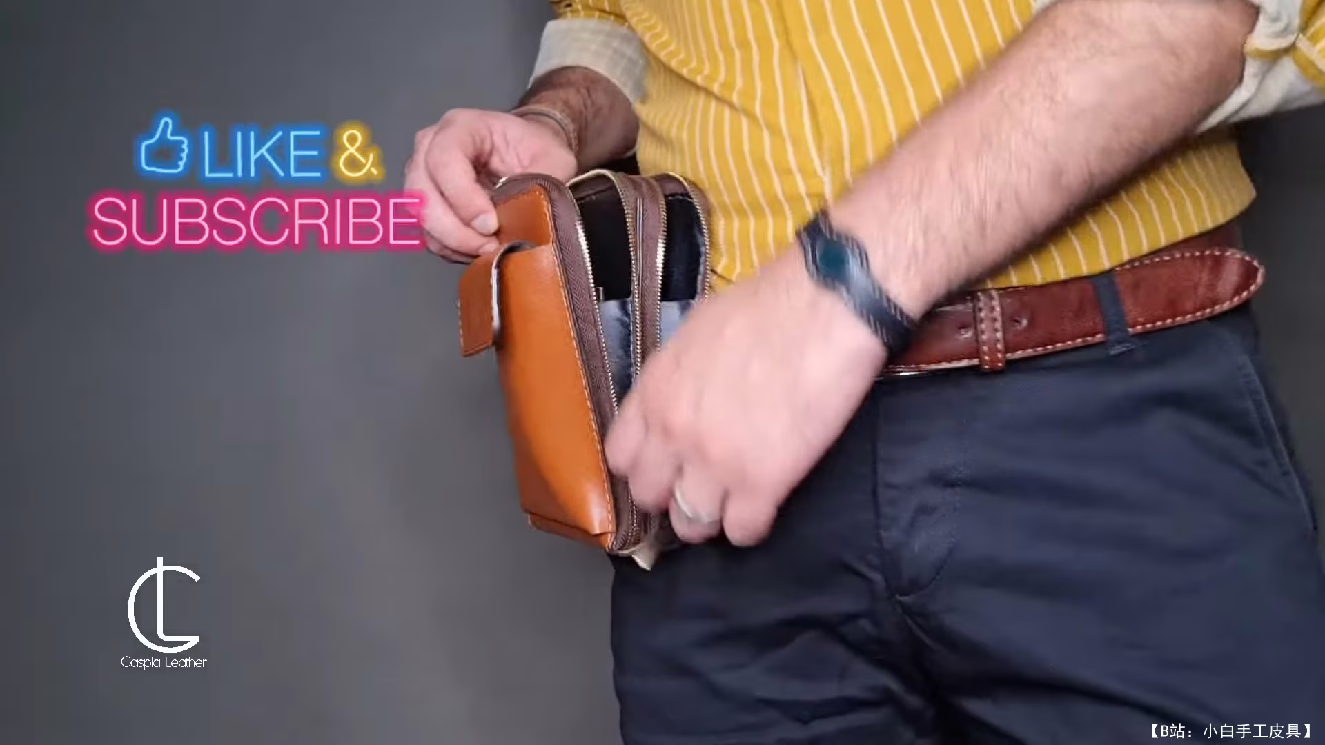 免费版型 Caspia Leather 的单肩包和腰包 - 2