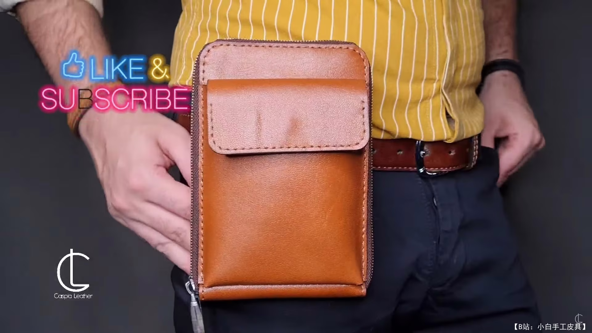 免费版型 Caspia Leather 的单肩包和腰包 - 3