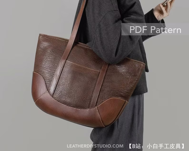 Leather DIY Studio 的免费版型手提包 31-A - 4