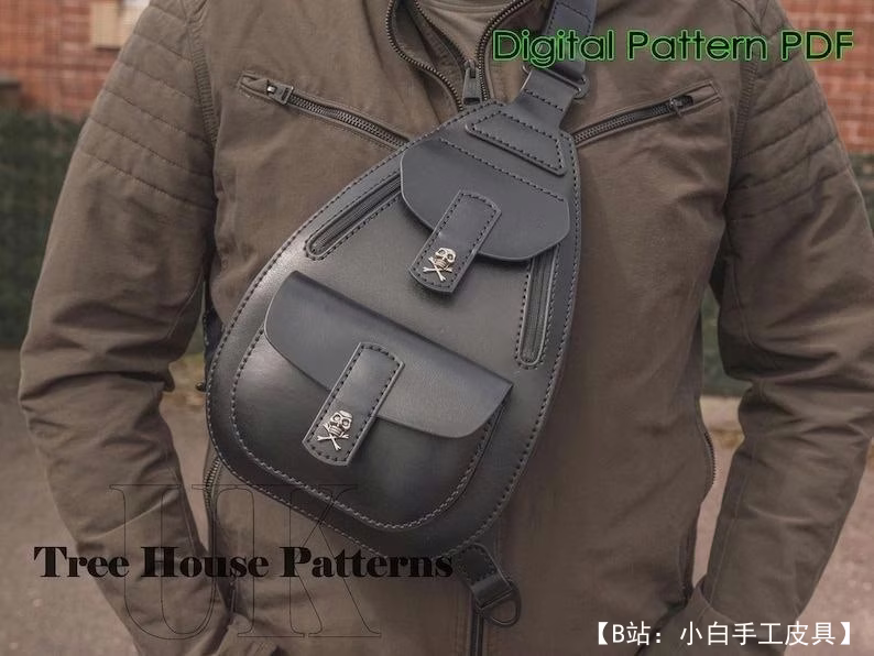 TreeHouseLeather HM 提供的免费单肩包版型 - 2