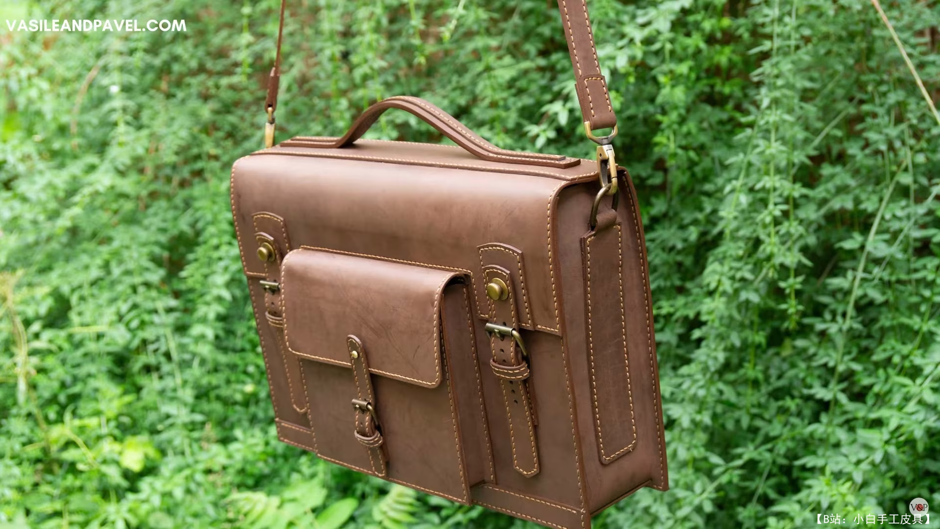 VasileandPavel 版型皮革公文包，内衬皮革和加强筋 - 2