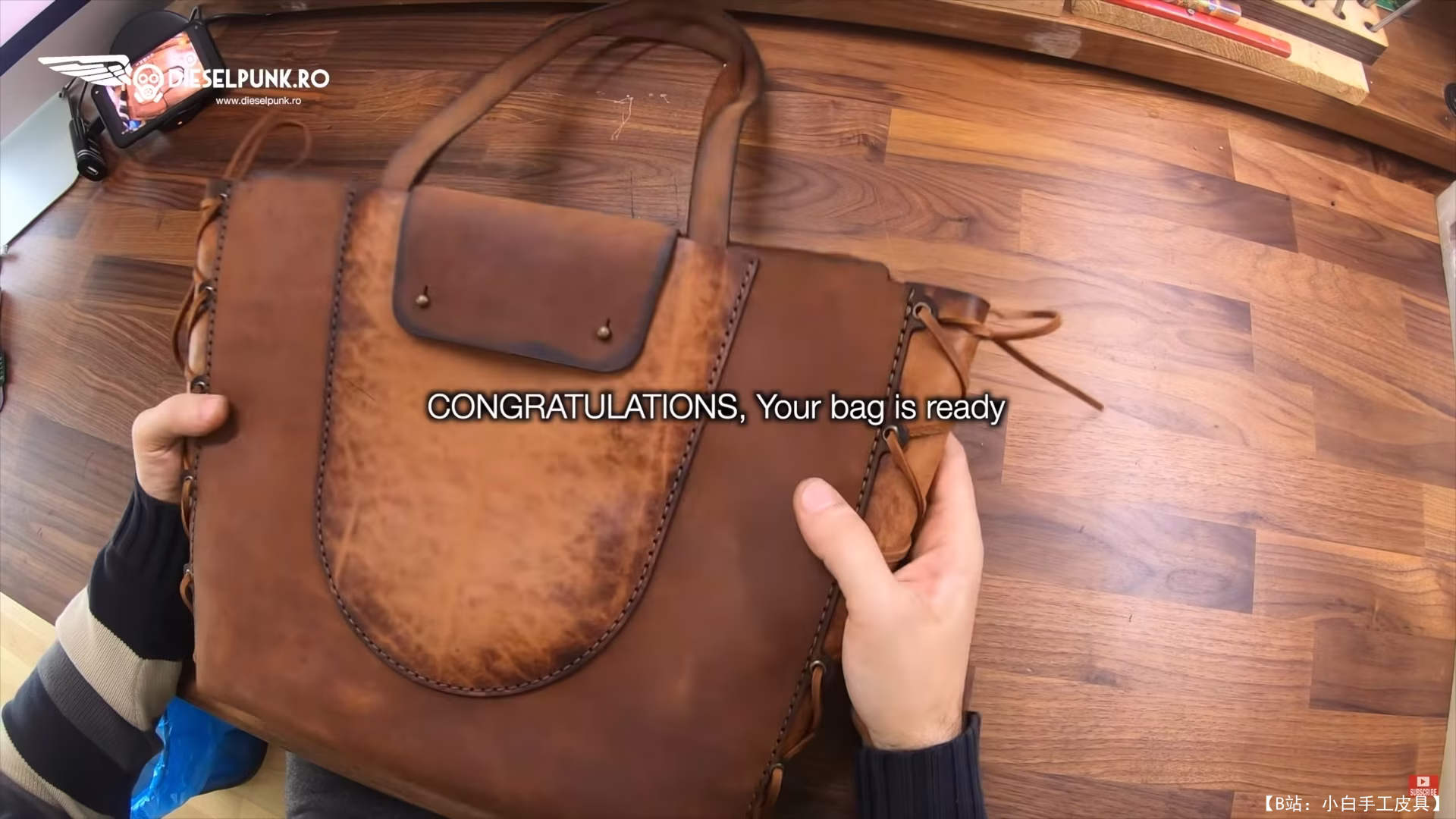 DieselpunkRo 版型皮革紧身胸衣手提包 - 2