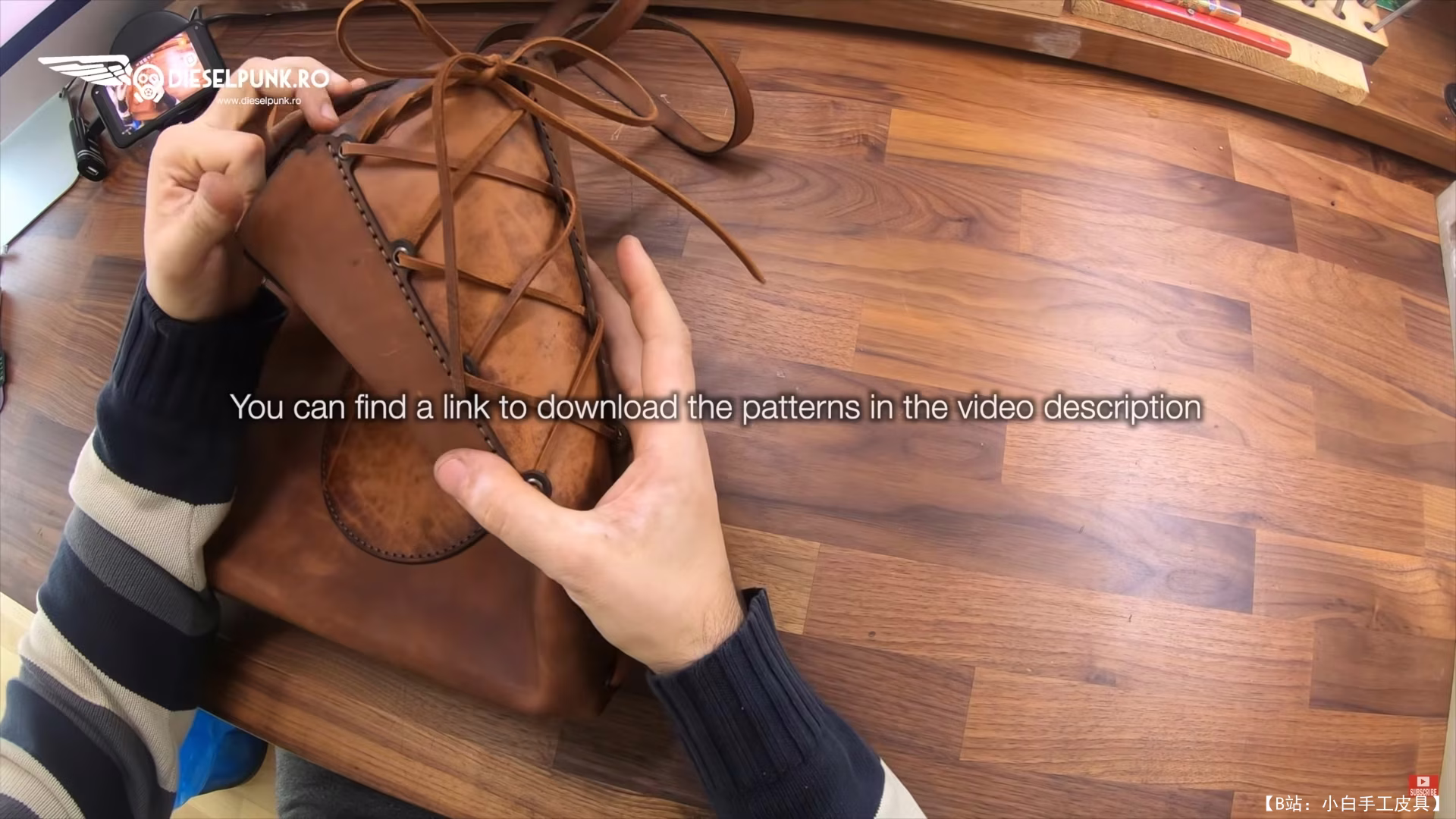 DieselpunkRo 版型皮革紧身胸衣手提包 - 3