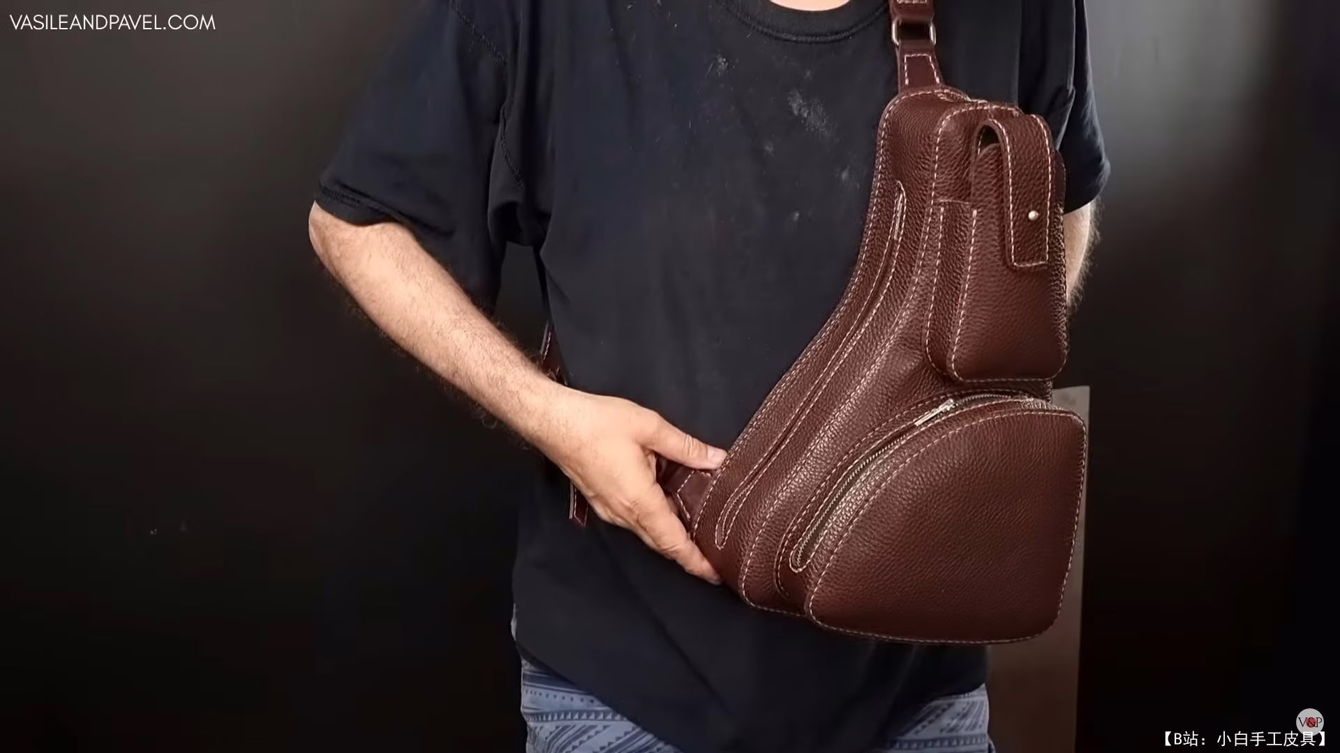 VasileandPavel 版型皮革单肩包 - 3
