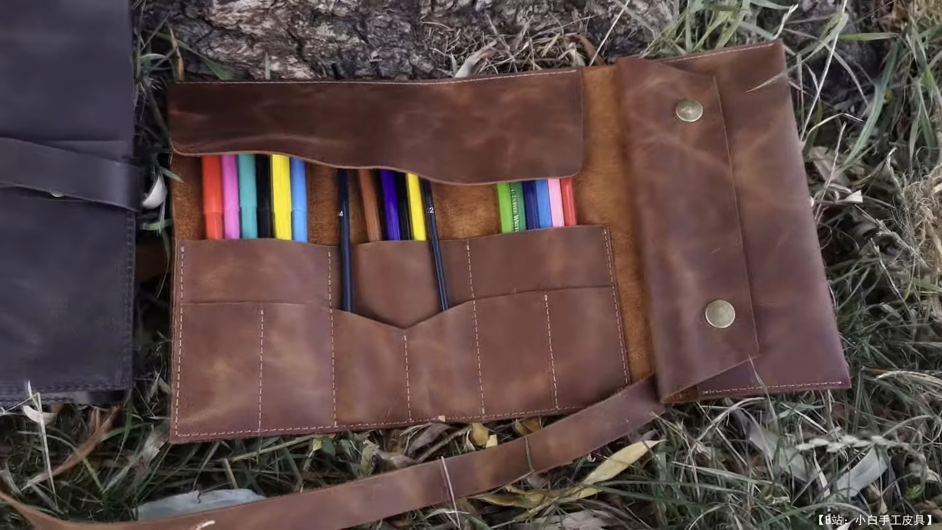 皮革笔筒免费版型 - 1