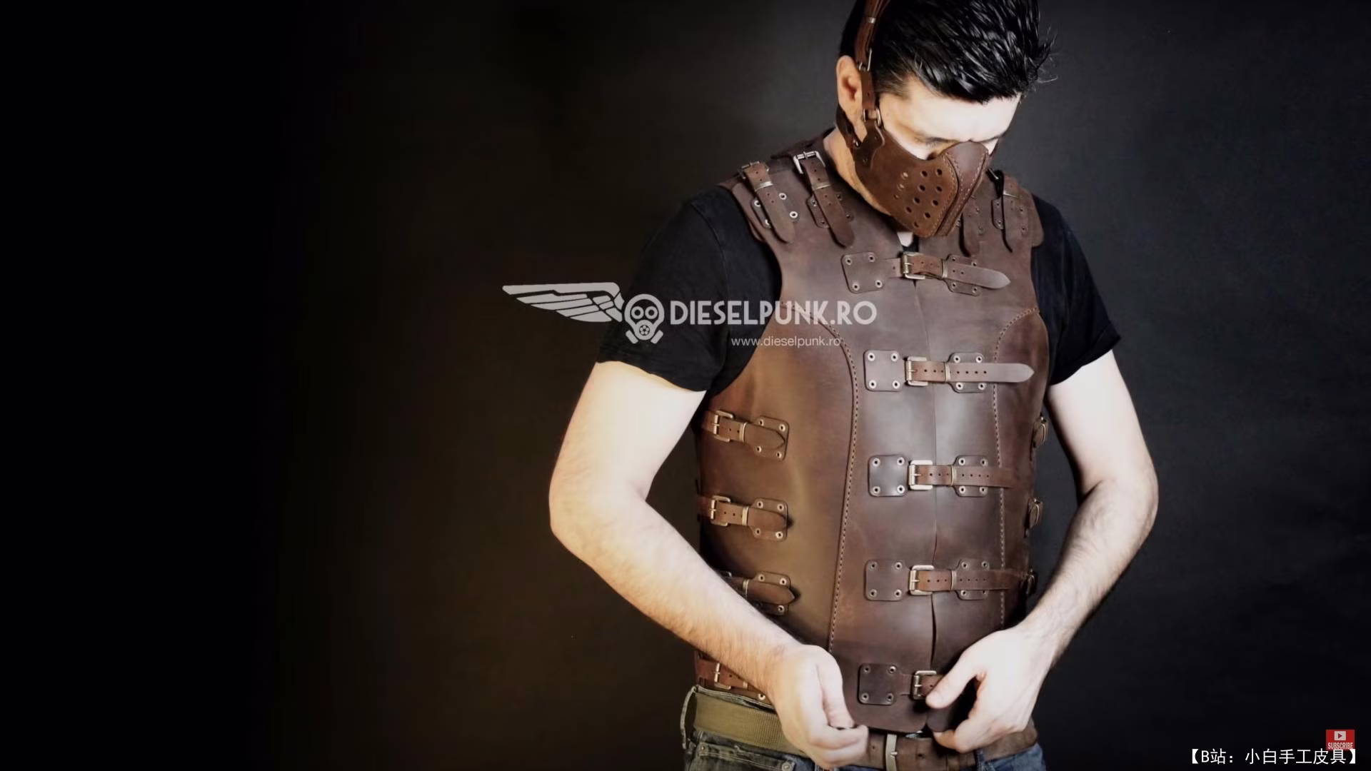 DieselpunkRo 版型男士皮革背心 - 1