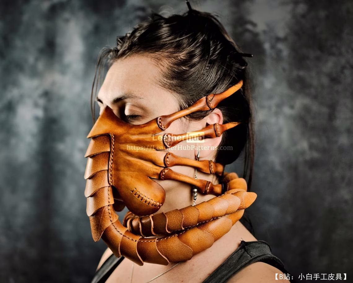 Leatherhub 设计的万圣节 Facehugger 面具版型 - 2