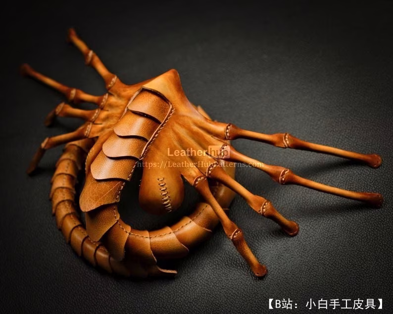 Leatherhub 设计的万圣节 Facehugger 面具版型 - 3