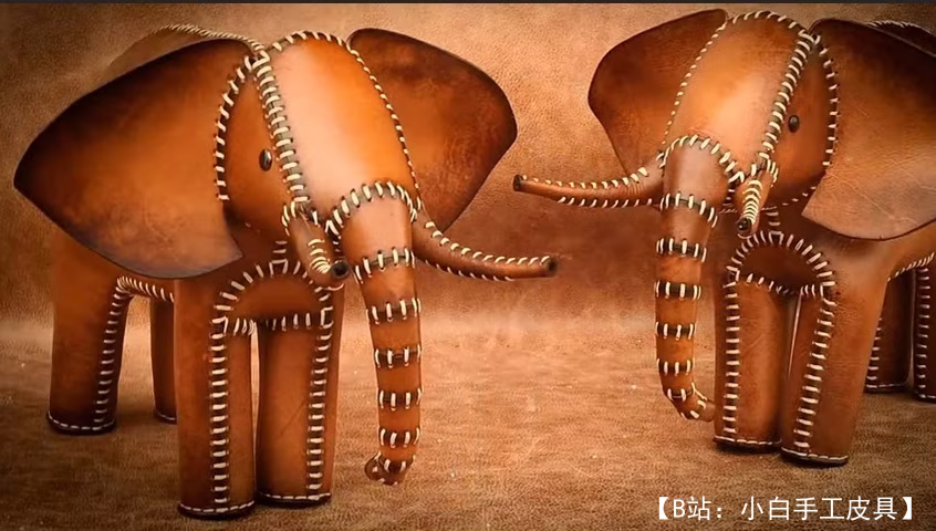 Oak Leathercraft 的免费皮革大象版型 - 2