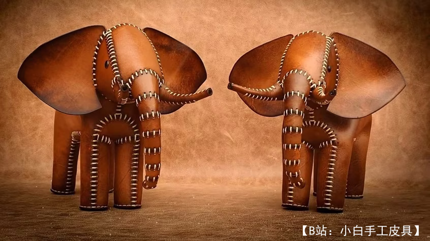 Oak Leathercraft 的免费皮革大象版型 - 3