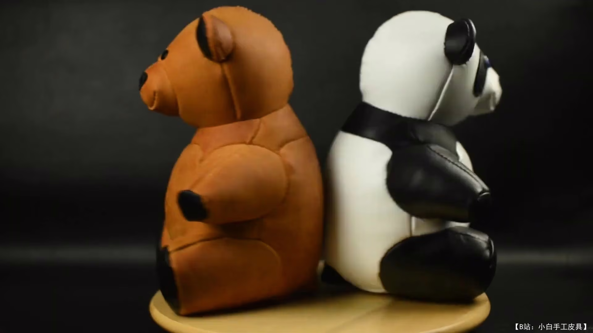 LeatherHub 提供的免费版型棕熊和熊猫皮革玩具 - 2