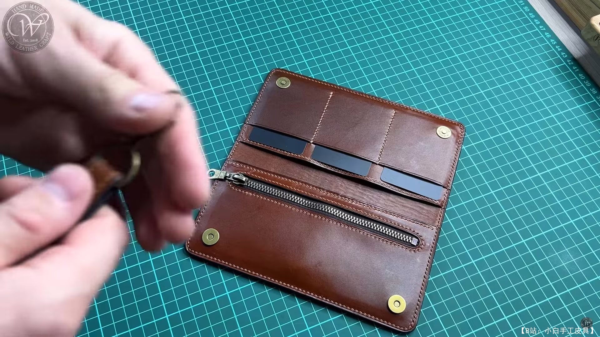 Wild Leather Craft 的免费版型双长钱包 - 7