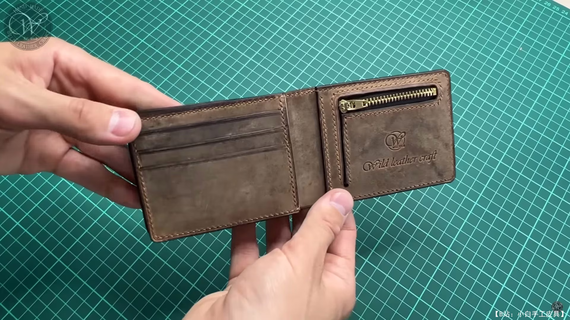 免费版型双钱包，带来自 Wild Leather Craft 的标签 - 5