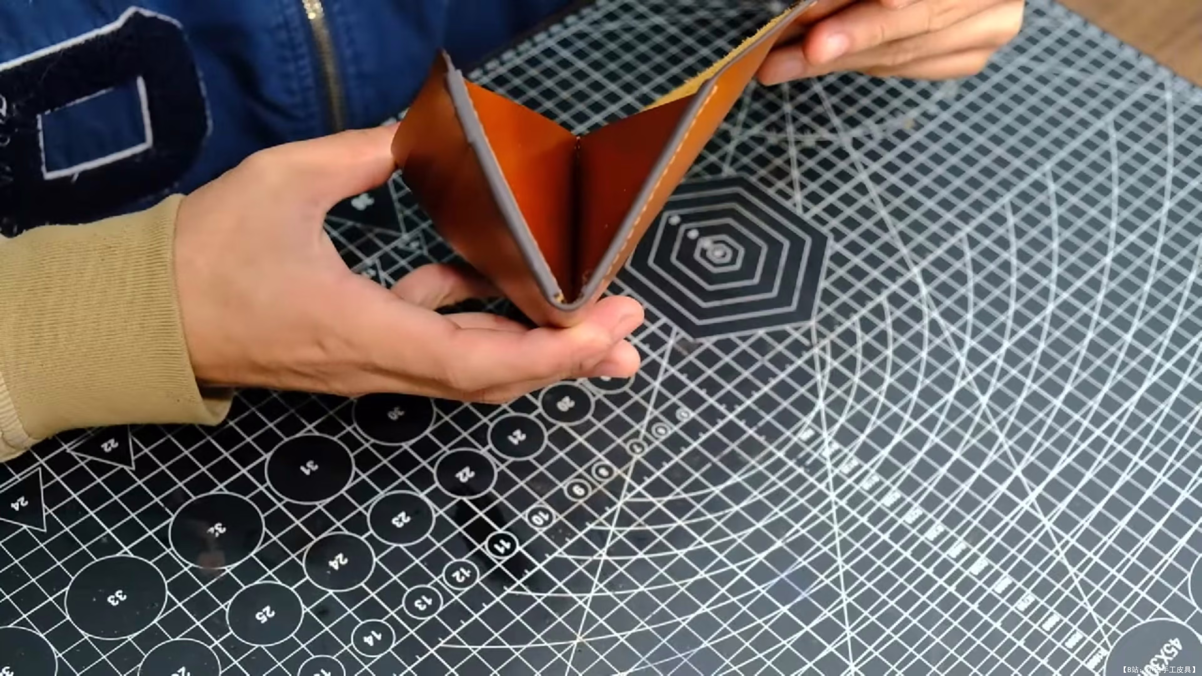 MARS Planet Leather Craft 免费版型大号加长钱包 - 4