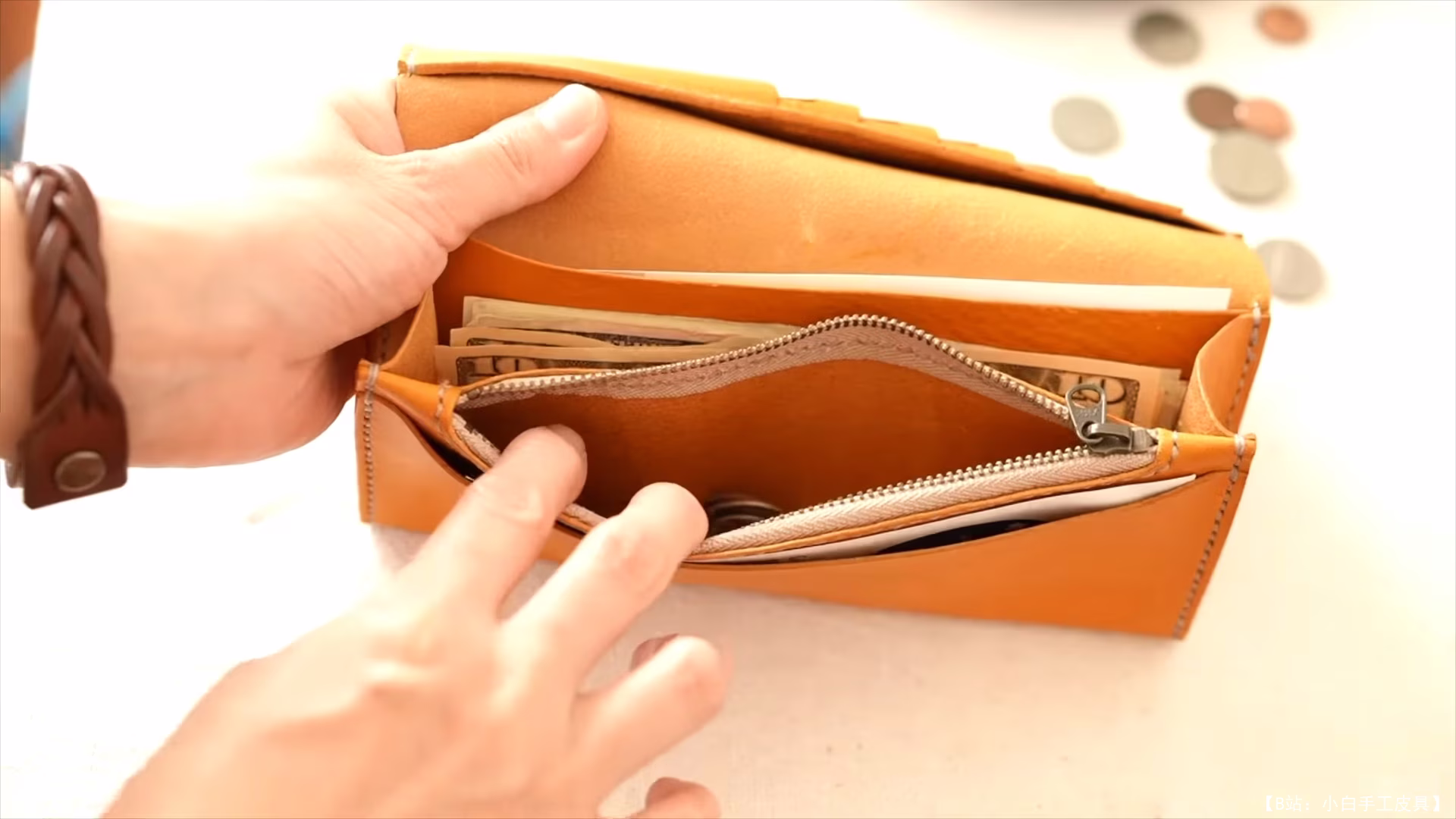 Kawamura Leather 免费版型长钱包 - 3