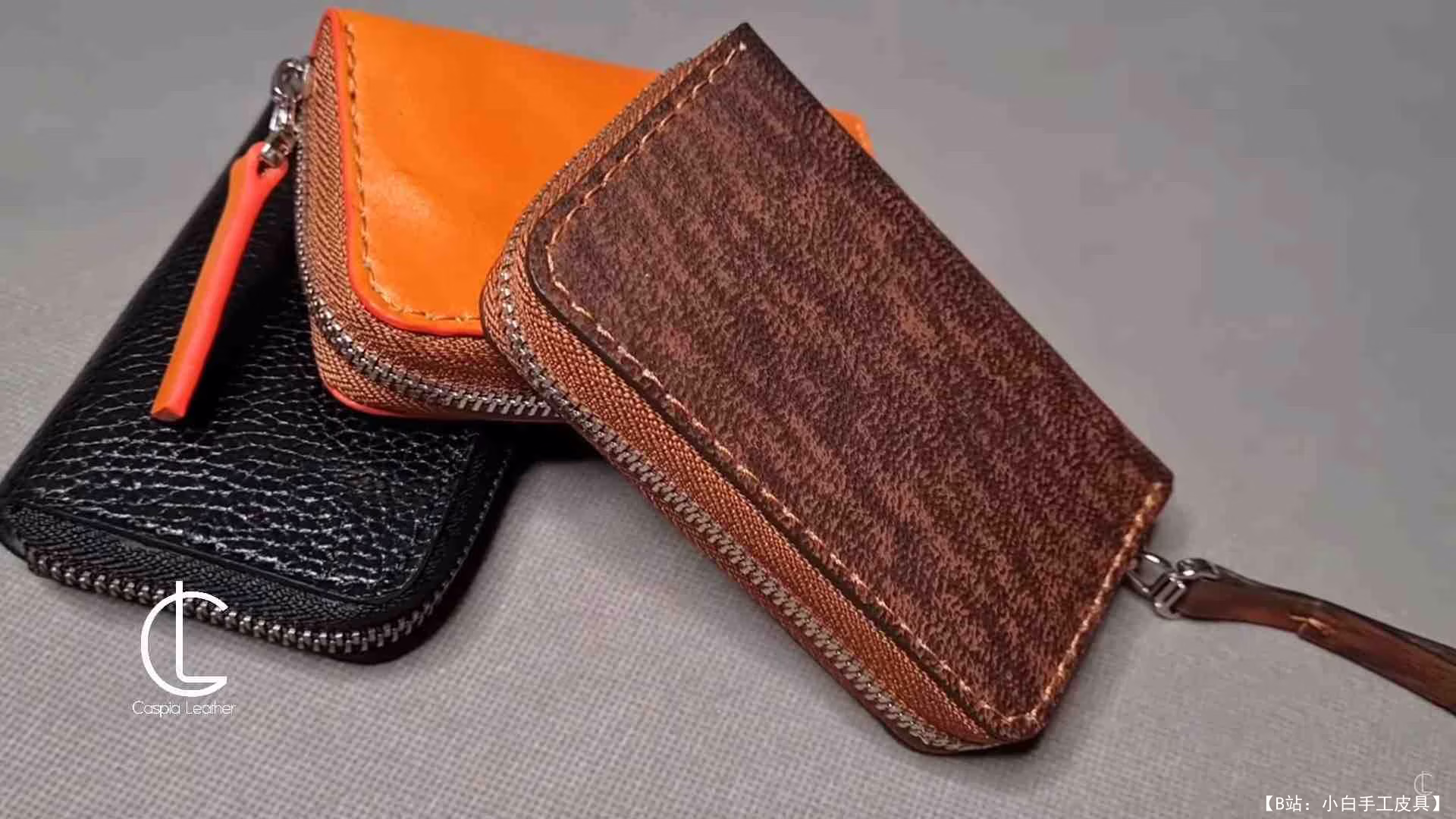 Caspia Leather 塑料卡片免费版型钱包拉链 - 1